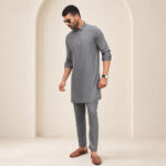 Slate Grey Classic Kurta Pajama - ETHES