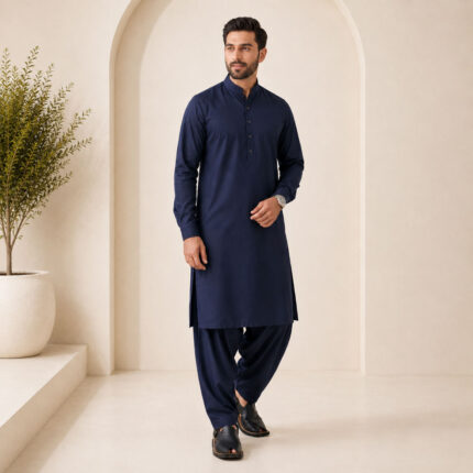 Midnight Navy Classic Kameez Shalwar - ETHES