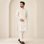 Off white Kurta Pajama - ETHES