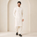 Cream White Kameez Shalwar - ETHES