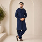 Royal Navy Embroidered Kurta Pajama